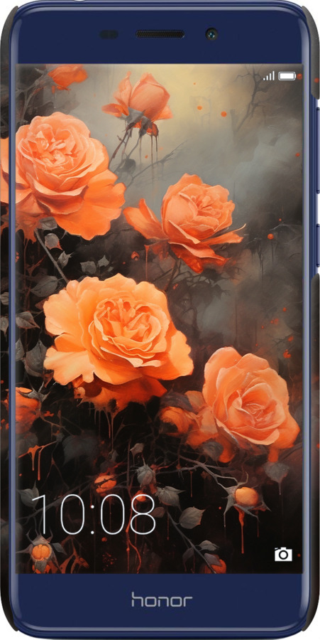 3D пластиковий матовий чехол Оранжеві троянди для Huawei Honor 6C Pro - 5944m-1358 изображение 