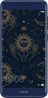 Силиконовый чехол Celestial Harmony: Sun & Moon Gold Mystic Pattern для Huawei Honor 6C Pro - 6778u-1358 изображение 
