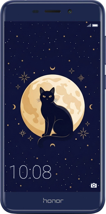 Силиконовый чехол Cute Cat Celestial/Witchy для Huawei Honor 6C Pro - 6787u-1358 изображение 