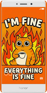 3D пластиковый матовый чехол Funny Cat для Huawei Honor 6X - 6786m-460 изображение 