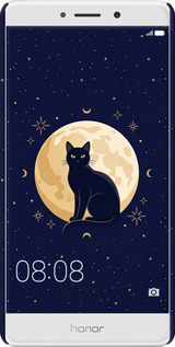 3D пластиковый матовый чехол Cute Cat Celestial/Witchy для Huawei Honor 6X - 6787m-460 изображение 