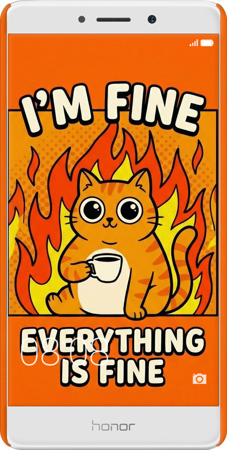 3D пластиковый матовый чехол Funny Cat для Huawei Honor 6X - 6786m-460 изображение 