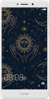 2D пластиковий чехол Celestial Harmony: Sun & Moon Gold Mystic Pattern для Huawei GR5 2017 - 6778t-473 изображение 