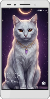 Силиконовый чехол Mystic White Cat Gothic Dark Purple Gold для Huawei Honor 7 - 6805u-138 изображение 