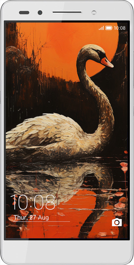 Силіконовий чехол Лебідь для Huawei Honor 7 - 5964u-138 изображение 