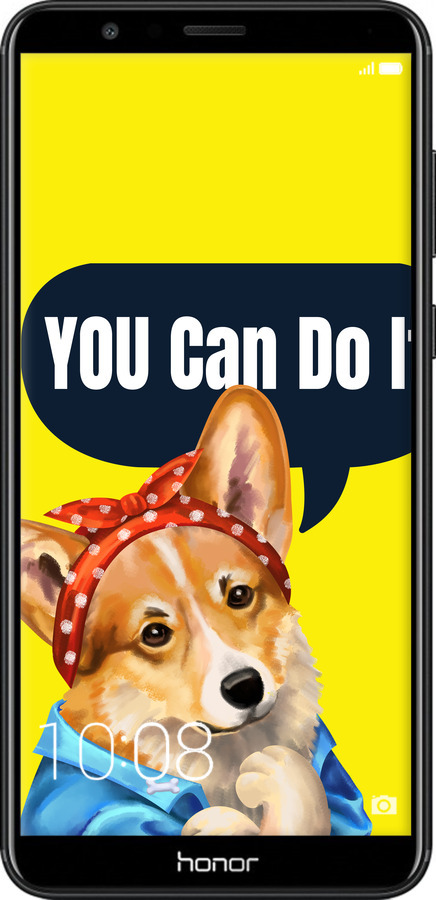 Силиконовый чехол чехол с корги You Can Do It для Huawei Honor 7X - 6184u-1139 изображение 