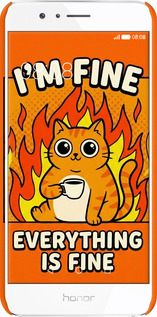 3D пластиковый матовый чехол Funny Cat для Huawei Honor 8 - 6786m-351 изображение 