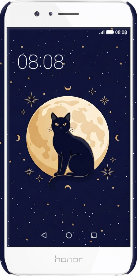 3D пластиковий матовий чехол Cute Cat Celestial/Witchy для Huawei Honor 8 - 6787m-351 изображение 