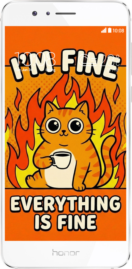 Силіконовий чехол Funny Cat для Huawei Honor 8 - 6786u-351 изображение 