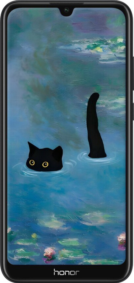 TPU чехол С изображением кота и водяной лилии Monet для Huawei Honor 8A - 6519b-1635 изображение 