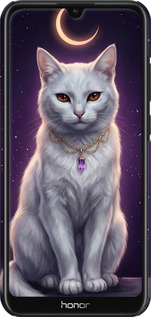 3D пластиковый матовый чехол Mystic White Cat Gothic Dark Purple Gold для Huawei Y6s - 6805m-1871 изображение 