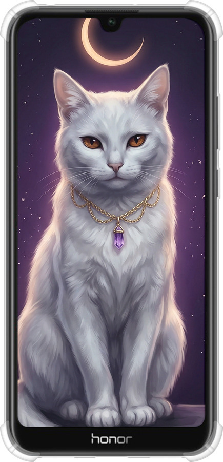 Силіконовий протиударний с посиленими кутами чехол Mystic White Cat Gothic Dark Purple Gold для Huawei Y6s - 6805sp-1871 изображение 