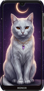 3D пластиковий матовий чехол Mystic White Cat Gothic Dark Purple Gold для Huawei Honor 8S - 6805m-1679 изображение 