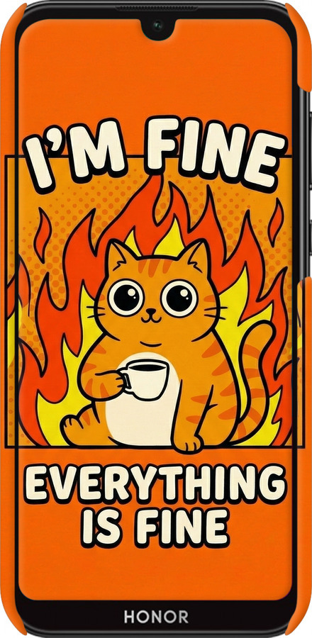 3D пластиковий матовий чехол Funny Cat для Huawei Honor 8S - 6786m-1679 изображение 