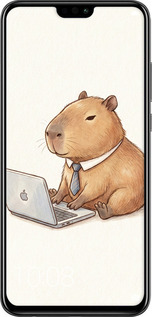 TPU чехол Funny Capybara CEO Working для Huawei Honor 8X - 6777b-1596 изображение 