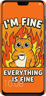 3D пластиковый матовый чехол Funny Cat для Huawei Honor 8X - 6786m-1596 изображение 