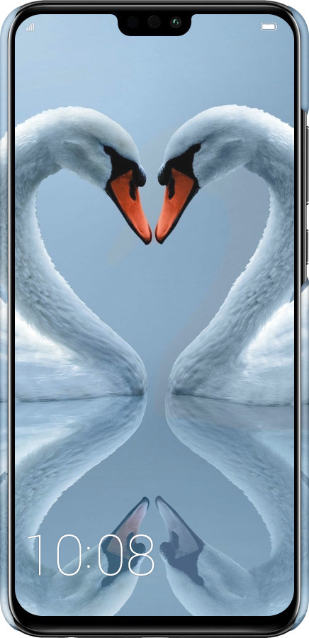 3D пластиковый матовый чехол Лебеди для Huawei Honor 8X - 6007m-1596 изображение 