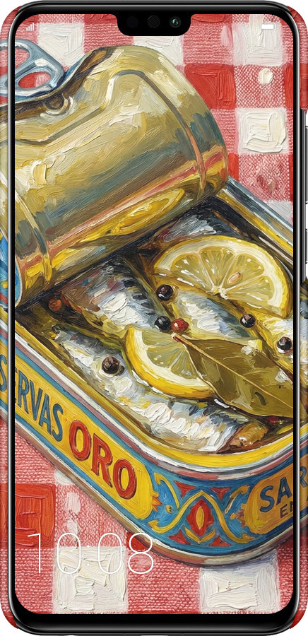 3D пластиковый матовый чехол Vintage Sardine Tin Phone для Huawei Honor 8X - 6772m-1596 изображение 