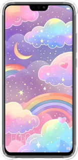 Силіконовий протиударний с посиленими кутами чехол Хмари та веселка для Huawei Honor 8X - 6312sp-1596 изображение 