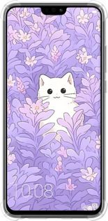 Силикон с усиленными углами чехол Котик в цветах для Huawei Honor 8X - 6390sp-1596 изображение 