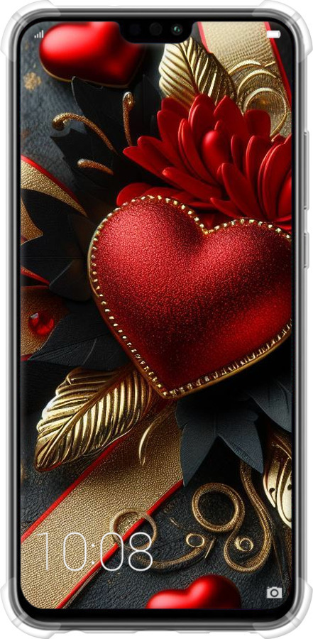 Силикон с усиленными углами чехол Сердечки v2 для Huawei Honor 8X - 5832sp-1596 изображение 