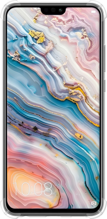 Силикон с усиленными углами чехол Мрамор красивый для Huawei Honor 8X - 6376sp-1596 изображение 