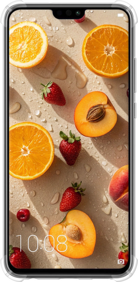 Силикон с усиленными углами чехол Фрукты 3 для Huawei Honor 8X - 6703sp-1596 изображение 