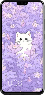 2D пластиковий чехол Котик в цветах для Huawei Honor 8X - 6390t-1596 изображение 