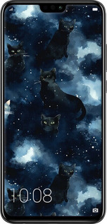2D пластиковий чехол Зображення котиків з темною аквареллю для Huawei Honor 8X - 6521t-1596 изображение 