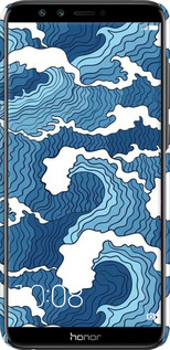 3D пластиковый матовый чехол Абстрактный рисунок морских волн для Huawei Honor 9 Lite - 6538m-1359 изображение 