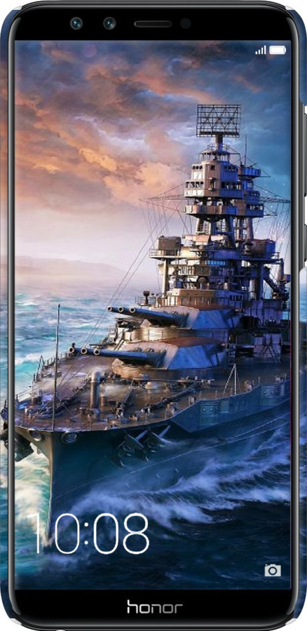3D пластиковий матовий чехол Військовий корабель, world of tanks, wargaming для Huawei Honor 9 Lite - 6461m-1359 изображение 