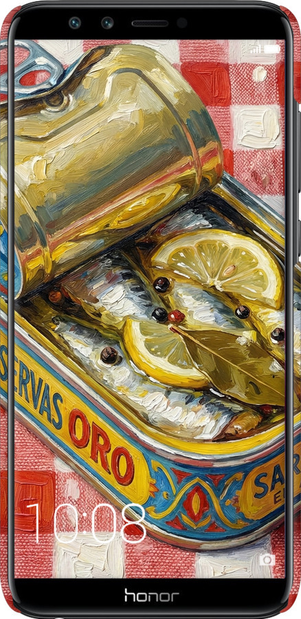 3D пластиковый матовый чехол Vintage Sardine Tin Phone для Huawei Honor 9 Lite - 6772m-1359 изображение 