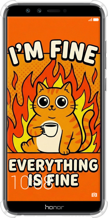 Силикон с усиленными углами чехол Funny Cat для Huawei Honor 9 Lite - 6786sp-1359 изображение 