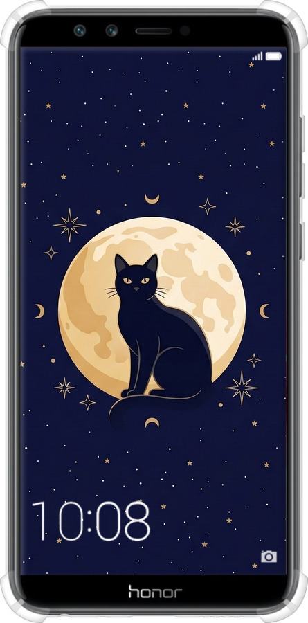 Силикон с усиленными углами чехол Cute Cat Celestial/Witchy для Huawei Honor 9 Lite - 6787sp-1359 изображение 