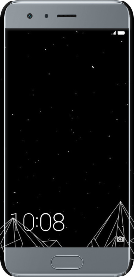 3D пластиковий матовий чехол Чорно білі абстрактні гори для Huawei Honor 9 - 6437m-998 изображение 