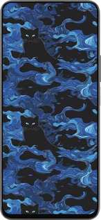 TPU чехол Візерунок чорних котів на блакитному фоні для Huawei Honor 90 Lite - 6525b-3131 изображение 