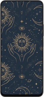 Силиконовый чехол Celestial Harmony: Sun & Moon Gold Mystic Pattern для Huawei Honor 90 Lite - 6778u-3131 изображение 