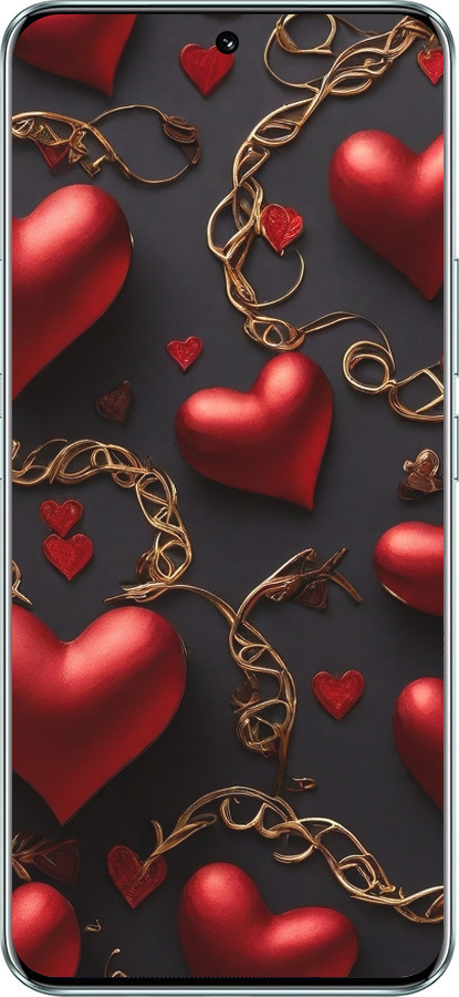 Силіконовий чехол Сердечки для Huawei Honor 90 - 5831u-3088 изображение 
