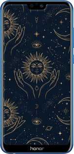 Силиконовый чехол Celestial Harmony: Sun & Moon Gold Mystic Pattern для Huawei Honor 9i - 6778u-1853 изображение 