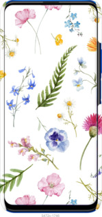 3D пластиковый матовый чехол Цветочный фон v2 для Huawei Honor 9X - 5472m-1746 изображение 