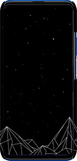 3D пластиковый матовый чехол Черно белые абстрактные горы для Huawei Honor 9X - 6437m-1746 изображение 