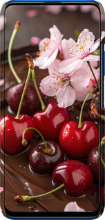 3D пластиковий матовий чехол Вишня у шоколаді для Huawei Honor 9X - 6698m-1746 изображение 