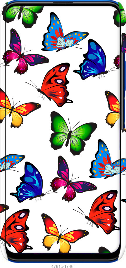 3D пластиковый матовый чехол Красочные мотыльки для Huawei Honor 9X - 4761m-1746 изображение 