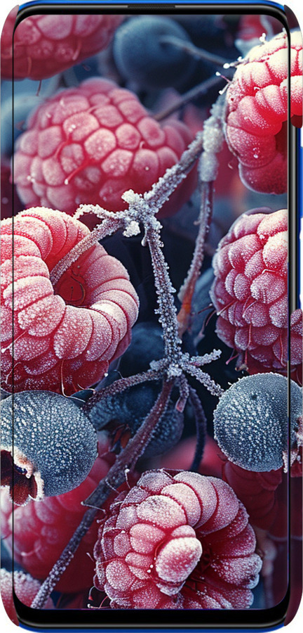 3D пластиковий матовий чехол Морозні ягоди для Huawei Honor 9X - 6033m-1746 изображение 