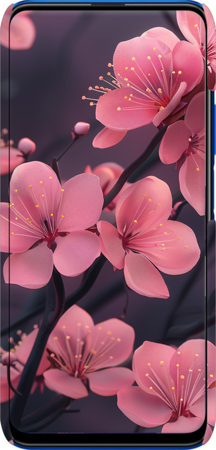 3D пластиковый матовый чехол Пурпурная сакура для Huawei Honor 9X - 6075m-1746 изображение 