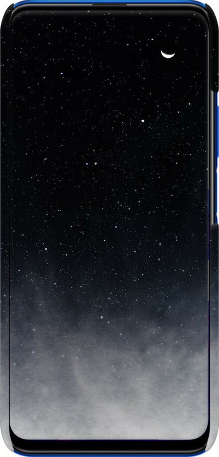 3D пластиковий матовий чехол Голубые облака, Голубая луна для Huawei Honor 9X - 6396m-1746 изображение 
