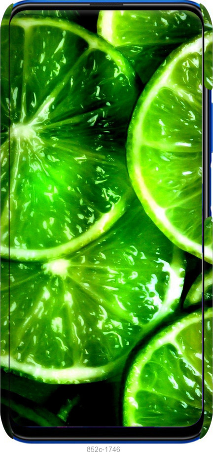 3D пластиковий матовий чехол Зелені часточки лимона для Huawei Honor 9X - 852m-1746 изображение 