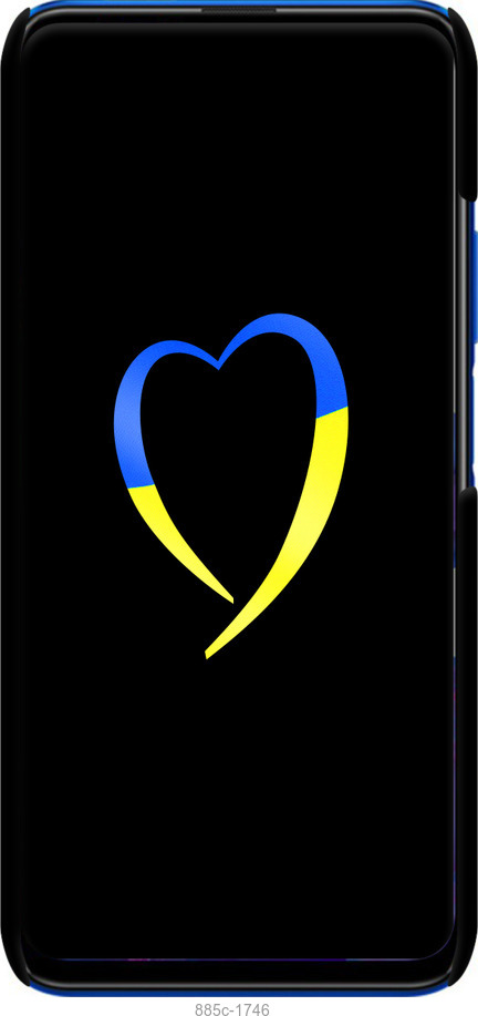 3D пластиковий матовий чехол Жовто-блакитне серце для Huawei Honor 9X - 885m-1746 изображение 