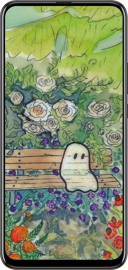 Силиконовый чехол Грустное привидение для Huawei Honor 9X - 6403u-1746 изображение 