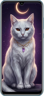 Силиконовый чехол Mystic White Cat Gothic Dark Purple Gold для Huawei Honor Play 4T Pro - 6805u-1914 изображение 